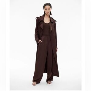 NWT Witchery Fine Waistband Satin Pants in Chocolate Brown— US 6 or AU 10